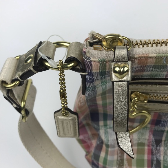 Coach Plaid Shoulder Handback Womens Multicolor - Picture 3 of 6